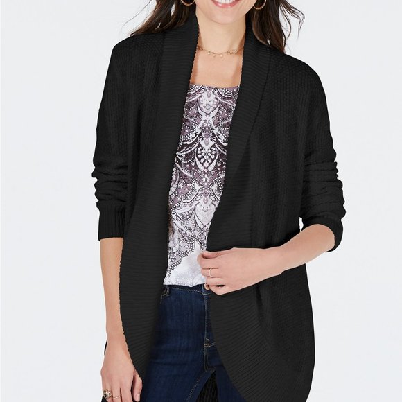 Style & Co. Sweaters - Style & Co Grainy Knit Slub Circle Shawl Cardigan